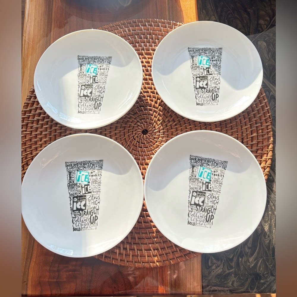 Crate & barrel cocktail appetizer plates (4)
